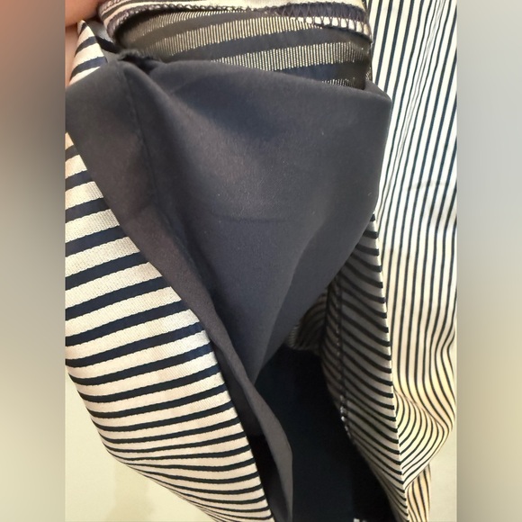 NWT‎ Banana Republic Navy and Silver Striped Bow Shift Dress - Size 12 - Picture 8 of 11